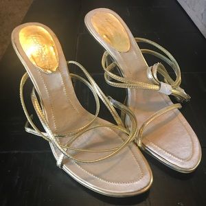 Gold 🌟 Fredrick’s of Hollywood Strappy Heels